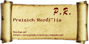 Preisich Rozália névjegykártya